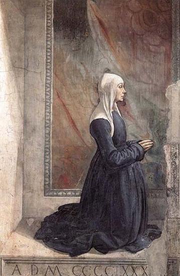 GHIRLANDAIO, Domenico Portrait of the Donor Nera Corsi Sassetti oil painting picture